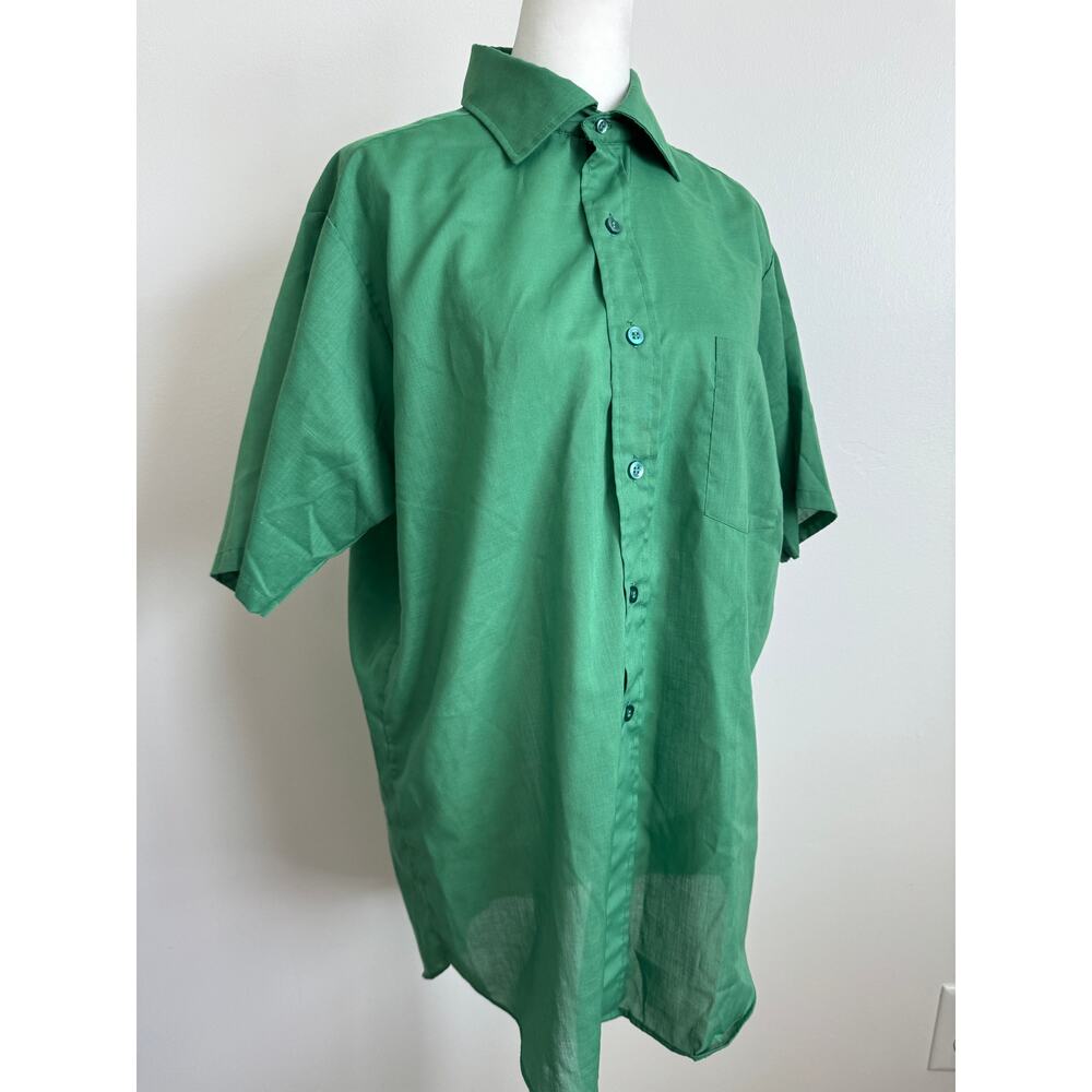 Vintage 60's Brent Kelly Green Button Up